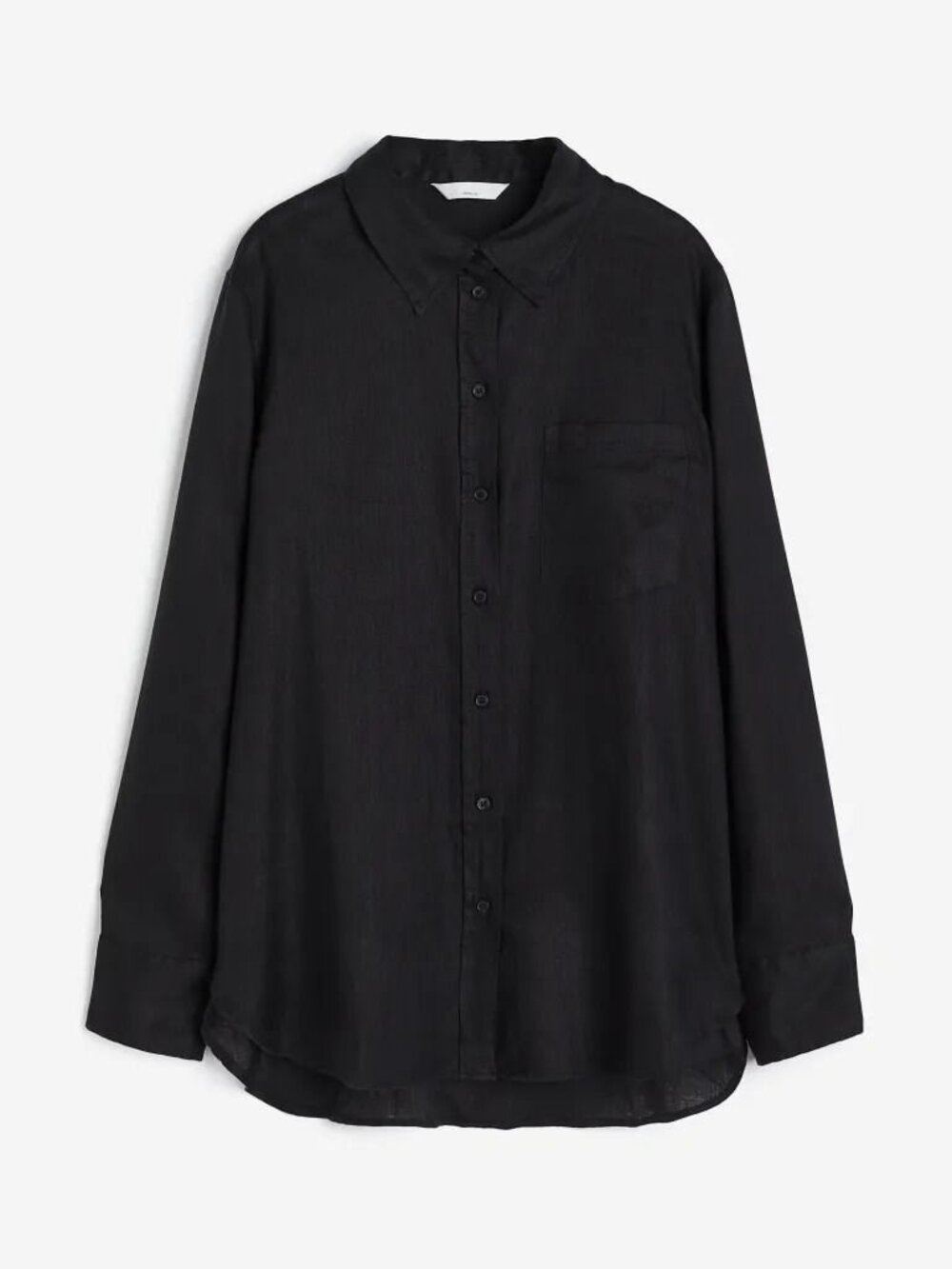 H&M I NWOT Linen Button Down Blouse, Black